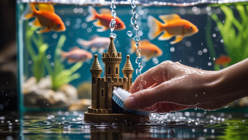 how do you clean aquarium decorations