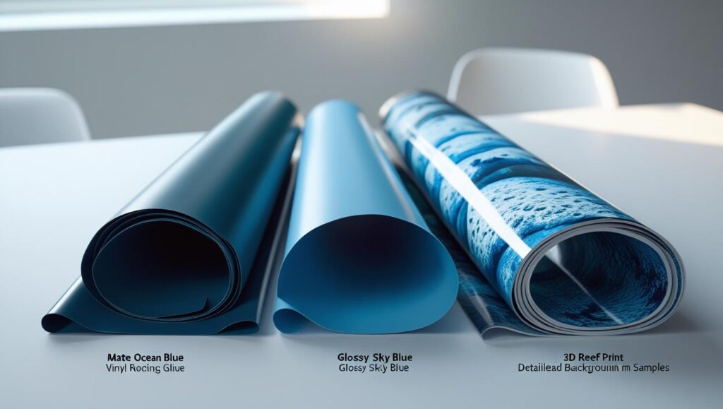 Blue Vinyl Aquarium Backgrounds