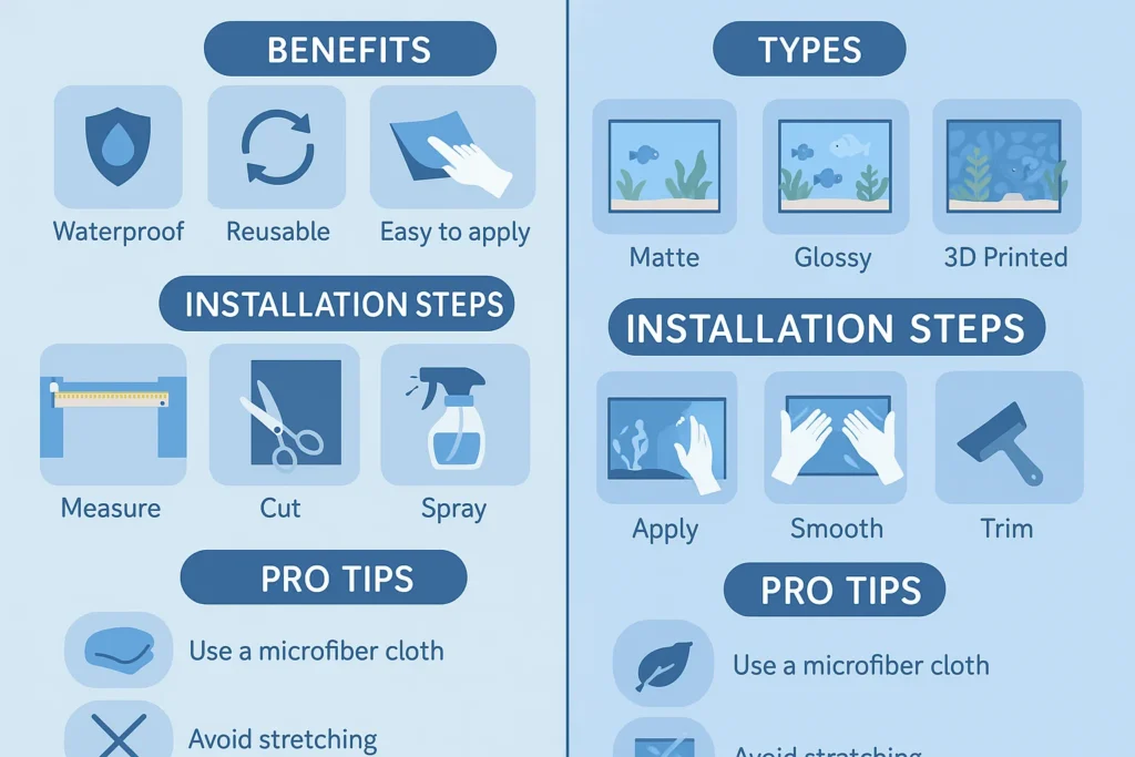 Blue Vinyl Aquarium Backgrounds